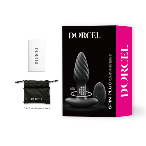 Анальная пробка рельефной форми с вибрацией Dorcel SPIN PLUG черная - 5