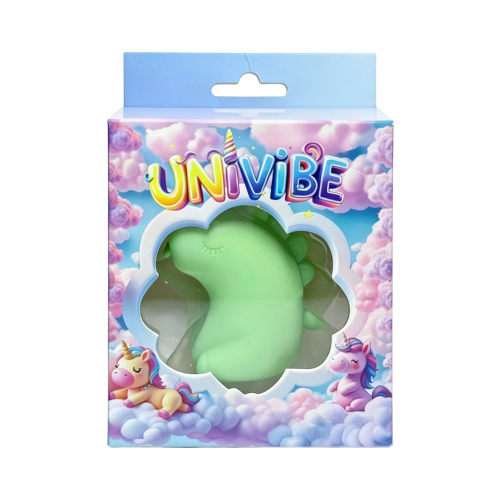 Стимулятор клітора Єдиноріг із язичком зелений UNIVIBE 10 режимів - 2