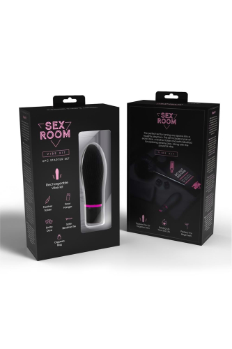 Набір секс іграшок для секс ігор чорно-рожевого кольору Dream Toys Sex Room Vibe Kit 6 предметів - 1