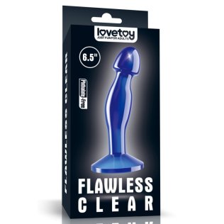 Анальная пробка на присоске с головкой в форме микрофона синего цвета Lovetoy Flawless clear prostate plug