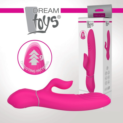Вибратор кролик с отростком для клитора розовый Dreamtoys Essentials Duo Thruster - 5