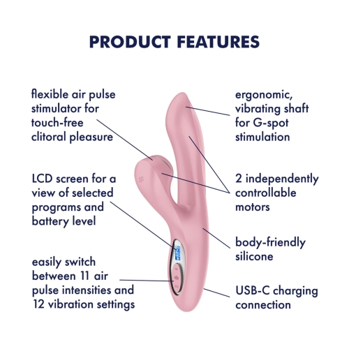 Вакуумний вібратор-кроль рожевий Satisfyer Pro+ G-Spot Generation 2 - 6