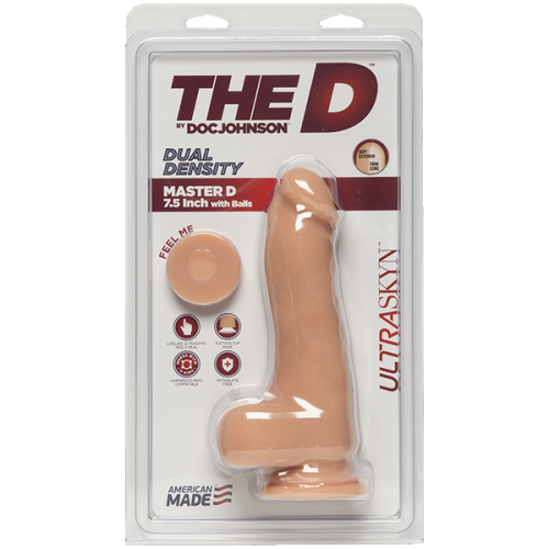Фалоімітатор 15,2 см/5,1 см реалістичний на присоску Doc Johnson The D-Master D-7.5 Inch With Balls-ULTRASKYN - 2