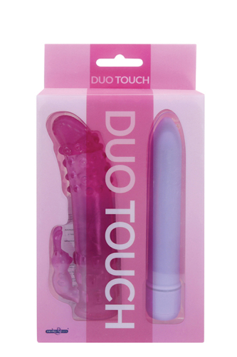 Вібратор класичний з насадкою Seven Creations DUO TOUCH - 2