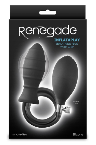 Анальная пробка с накачкой черная NS Novelties Renegade - 3