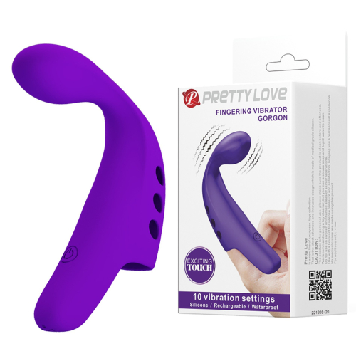Вібронасадка на палець для клітора фіолетова Lybaile Pretty Love Fingering Vibrator Gorgon - 1