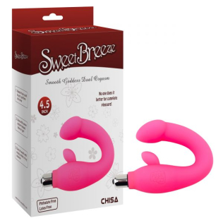 Вібратор для точки G та з відростком для клітора рожевого кольору Chisa Smooth Goddess Dual Orgasm