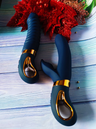 Вибратор с отростком для клитора с функцией нагрева черного цвета Dream Toys GODDESS COLLECTION ATROPOS - 4