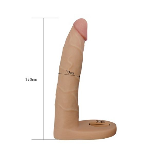 Насадка на член для подвійного проникнення lovetoy тілесний - 2