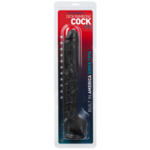 Фаллоимитатор 34 см/6 см мегареалистичный на присоске Doc Johnson Dick Rambone Cock Black Виниловый - 6