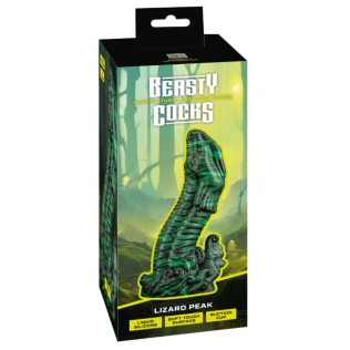 Фаллоимитатор в фантазийном образе ящерицы зеленого цвета Beasty Cocks Lizard Peak