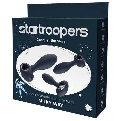 Набор виброанальных стимуляторов синего цвета Dream Toys Startroopers Milky Way размеры S, M, L - 2