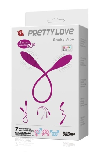 Двухсторонний вибратор универсальный розовый PRETTY LOVE Snaky Vibe - 8