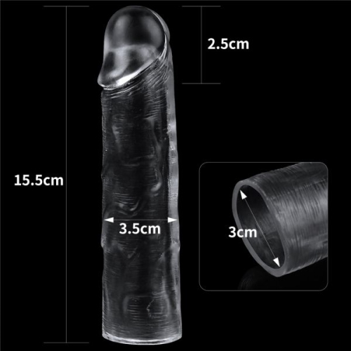 Насадка Подовжуюча на член закрита прозора Lovetoy Flawless Clear - 2