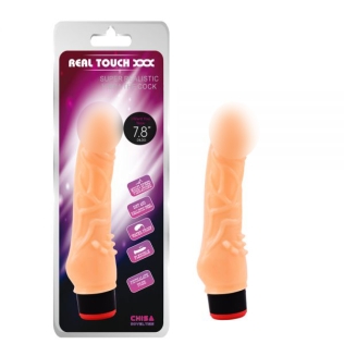 Класичний реалістичний вібратор з пухирцями бежевий Chisa 7.8 Vibe Cock