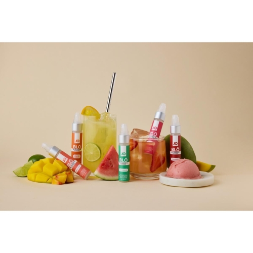 Оральный лубрикант на водной основе со вкусом арбуза System JO BLO - Watermelon 30 мл - 4
