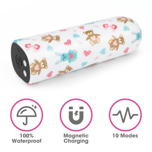 Компактний вібратор для клітора із принтом Lovetoy Rechargeable Bear Massager - 3