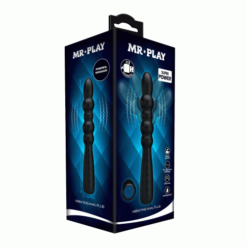 Вібратор анальний шароподібний чорного кольору Lybaile MR PLAY Bendable Vibrating Anal Plug - 11