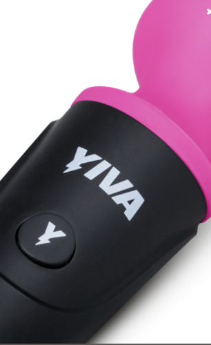 Вібромасажер Ванд у формі мікрофона чорно рожевого кольору Yiva Power Massager - 5
