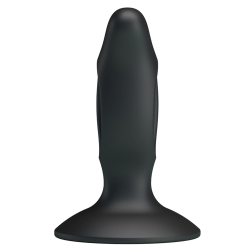 Анальная пробка с отверстиями на присоске силиконовая черная Baile Fabulous Silicone Butt Plug - 3