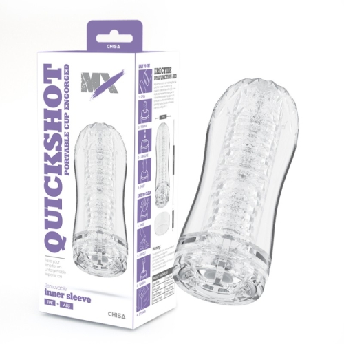Мастурбатор для мужчин с вакуумным эффектом прозрачного цвета Chisa MX Quickshot Portable Cup Engorged - 1