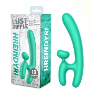 Вибратор для точки G и отростком для клитора зеленого цвета Chisa Lust Ripple Hreindyri