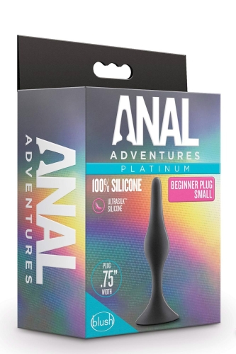 Анальная пробка ANAL ADVENTURES PLATINUM SILICONE размер S черная - 5