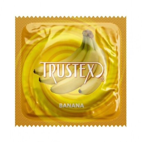 Презерватив из премиального латекса с ароматом и вкусом банана Trustex Banana 1 штука - 1