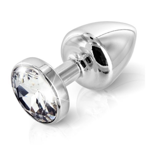 Анальна пробка зі стразом Diogol ANNI round silver plated 30мм - 1