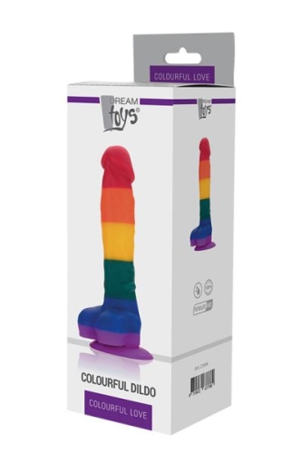 Райдужний 21,5/4,3 см фалоімітатор реалістик на присоску COLOURFUL LOVE DILDO - 2