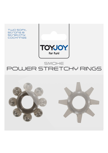 Эрекционные кольца на пенис зеленого цвета 2 штуки Toy Joy Power Stretchy Rings - 1