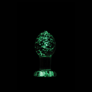 Анальна скляна пробка прозорого кольору що світиться NS Novelties Firefly glass plug medium