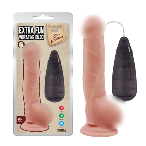 Вибратор реалистичный гелевый на присоске телесного цвета с пультом ДУ Chisa Extra fun vibrating dildo - 1