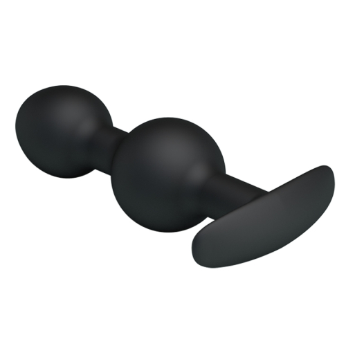 Анальная пробка силиконовая с двумя шариками чёрная LYBAILE PRETTY LOVE Heavy Balls - 5
