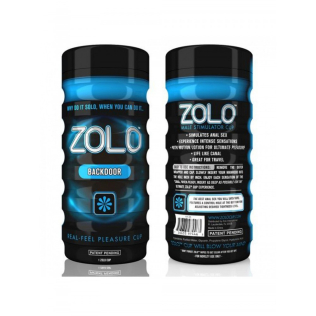 Мастурбатор с ребристой структурой для мужчин синего цвета Zolo Back Door Cup