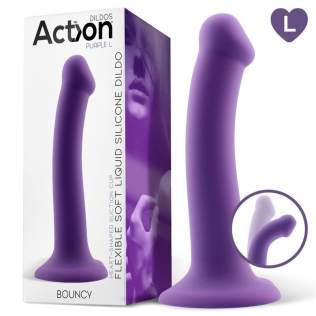 Фаллоимитатор гибкий из силикона ACTION BOUNCY фиолетового цвета