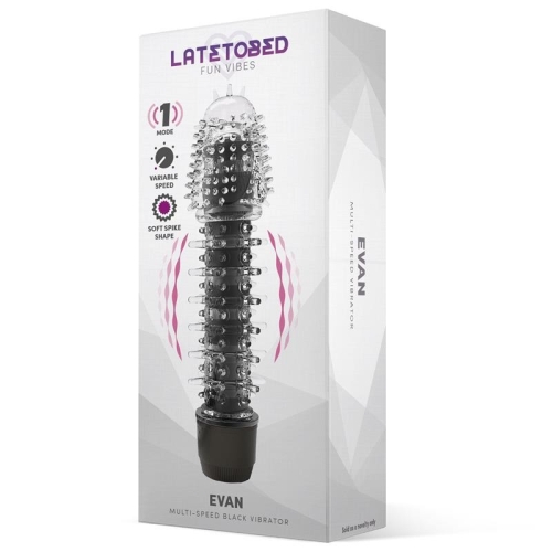 Вібратор вагінальний з пухирцями прозоро чорний Latetobed ​​Evan Multi-speed Vibe - 2