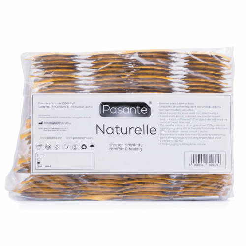 Щільнооблягаючі презервативи з латексу зі змащенням Pasante Naturelle №144 144 штуки - 1