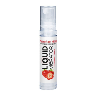 Лубрикант с эффектом вибрации Amoreane Med Liquid Vibrator Strawberry 10 мл