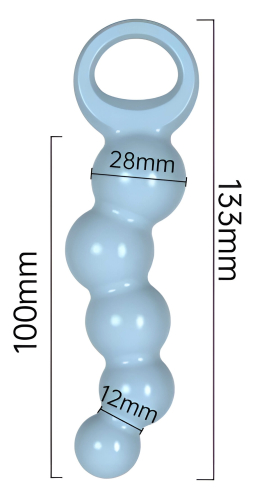 Анальные бусы синего цвета Meleon Anal Beads AP-27 - 3