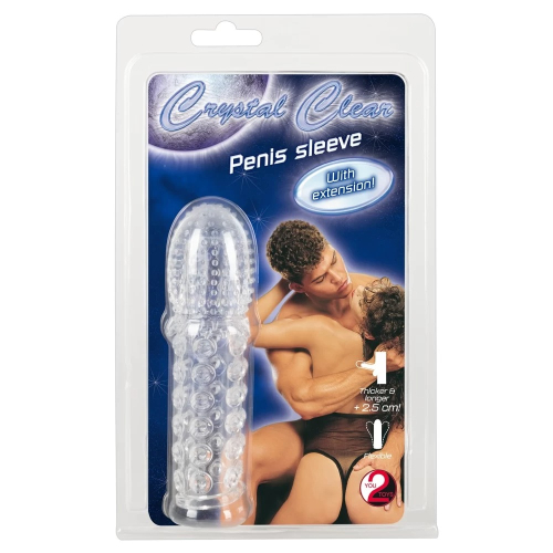 Рельєфна насадка на член із закритою прозорою головкою You2Toys Crystal Skin Verlangerung - 3