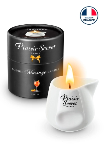 Масажна свічка з цитрусово-гіркуватими нотками коктейлю Спрітц Plaisirs Secrets Spritz 80 мл подарункова упаковка керамічна посудина - 1