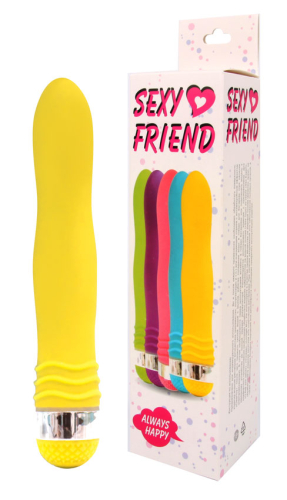 Вибратор вагинальный силиконовый цвет жёлтый Sexy Friend - 5