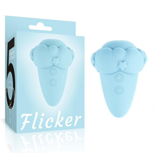 Посмоктуючий кліторальний вібратор блакитного кольору Lovetoy Flicker Rechargeable Vibrator - 1
