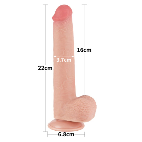 Фалоімітатор реаліст на присосці Sliding Skin Dual Layer Dong Flesh 9.0 тілесний - 2