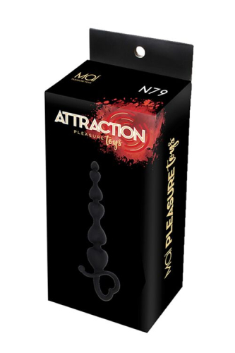 Анальные бусы черные MAI Attraction Toys №79 длина 18см, диаметр 3,1см - 3