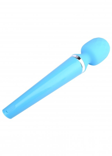 Вібромасажер Ванд у формі мікрофона блакитного кольору Boss series Massager Genius - 4
