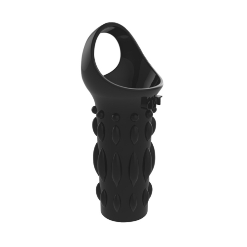 Насадка рифленая на член с кольцом черного цвета Chisa Renegade Power Cage - 2