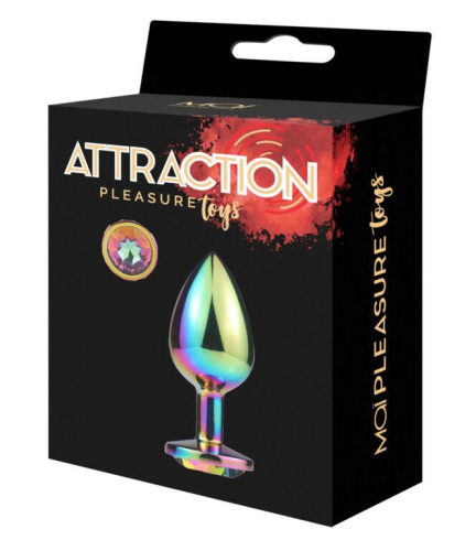 Металлическая анальная пробка с кристаллом хамелеон MAI Attraction Toys - 5