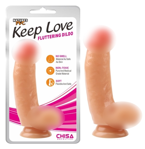 Фалоімітатор 17,5 / 4 см на присоску реалістичний бежевий CHISA Keep Love Fluttering Dildo - 1